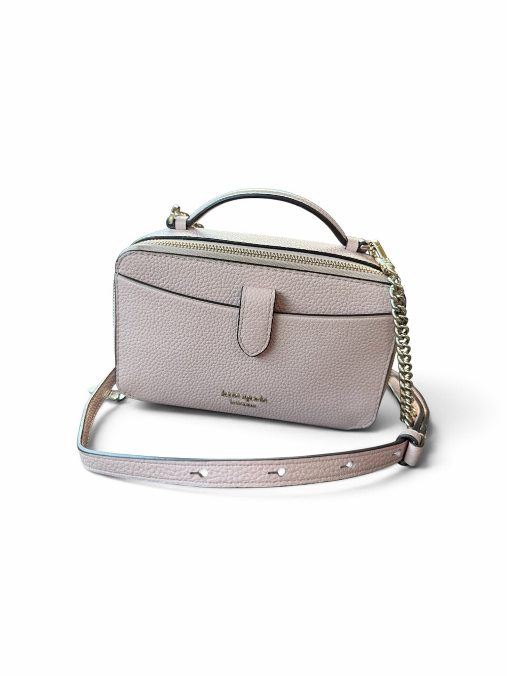 kate spade Pale Blush Pebbled Leather Crossbody with Chain Strap